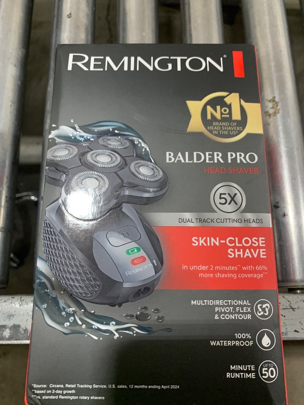 Photo 1 of Remington XR7000 Balder Pro Rotary Shaver Rechargeable Waterproof Electric Razor for Men Cordless Lithium Power 5 Dual Track Flexing Heads and Pop-Up Trimmer Black
