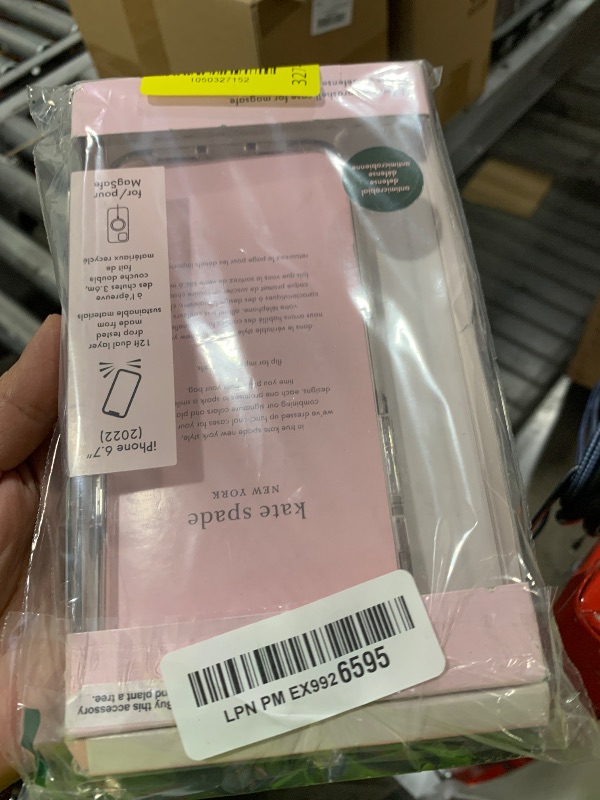 Photo 1 of Kate Spade New York Defensive Hardshell Case Compatible with MagSafe for Apple iPhone 14 Plus - Gold Floral [KSIPH-240-GFL]