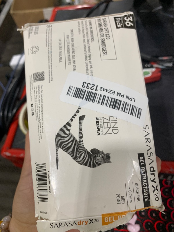 Photo 1 of Zebra Pen Sarasa Dry X20 Retractable Gel Pens, 0.7mm Medium Point, Black Ink with Rapid Dry Ink Technology, Ideal for Office Supplies and School Supplies, 36-Pack (46136)
