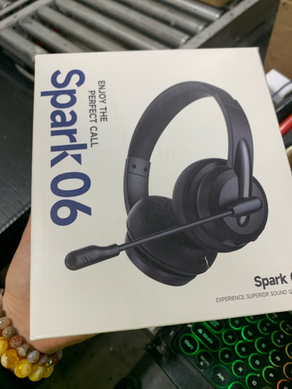 Photo 1 of Wireless Headset with Mic for Work with AI Noise Cancelling Mic for Clear Calls, Bluetooth V5.3 Headphones with Microphone to USB A/C Dongle & Mic Mute for Computer Laptop PC iPhone (Black)