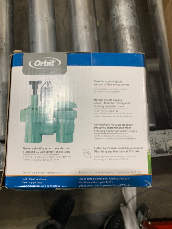 Photo 1 of 1-Pack Orbit 57623 3/4" FPT 100 Series Anti-Siphon Automatic Sprinkler Valve with Flow Control