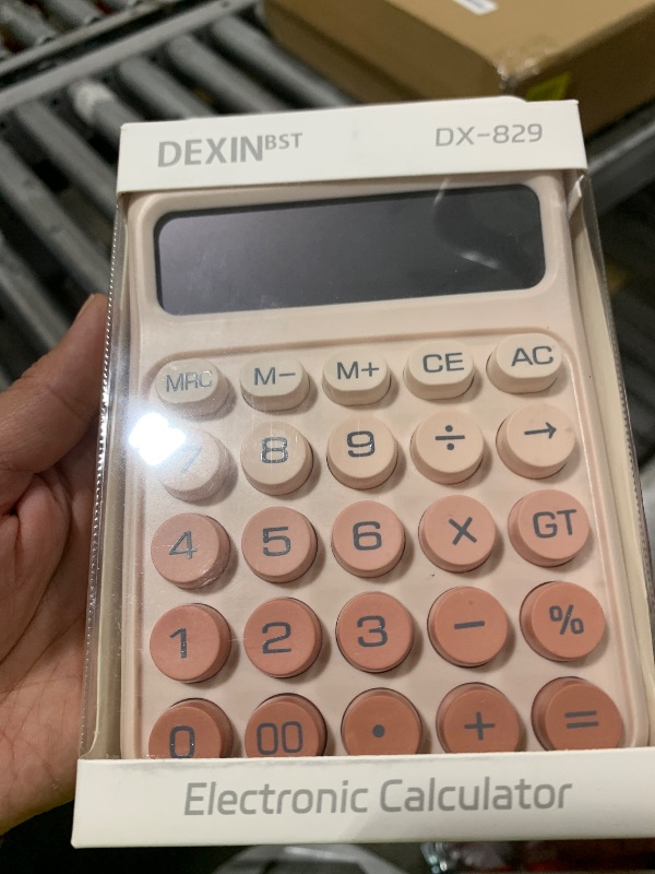 Photo 1 of NGIFERA Desk Calculator,12 Digits, Large LCD Display,Big Buttons,Solar and Battery Dual Power Desktop Calculators,Cute and Aesthetic (Ombre Pink, M)