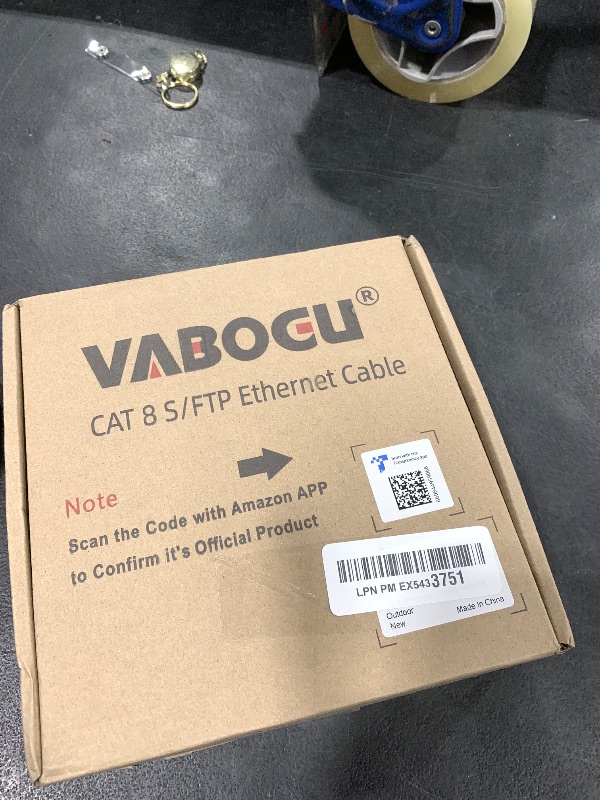 Photo 1 of Vabogu Cat 8 Ethernet Cable, 100ft Heavy Duty High Speed Internet Network Cable, 26AWG, 2000Mhz 40Gbps with Gold Plated RJ45 Connectors, Shielded for Indoor & Outdoor Use