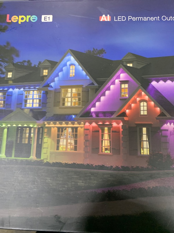 Photo 1 of Lepro E1 AI Permanent Outdoor Lights APP Control, 50ft 30 LED Smart RGB+IC+Warm/Cool White House Eave Light for Halloween Christmas, Alexa Google Enabled, 2.4 GHz WiFi/Bluetooth, NO Remote Controller