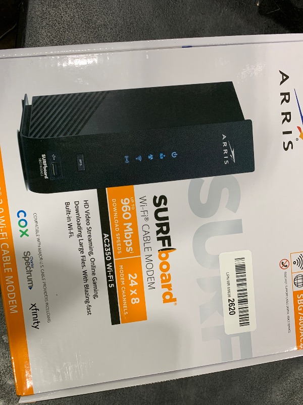 Photo 1 of ARRIS (SBG7400AC2) - Modem Router Combo - Fast DOCSIS 3.0 & AC2350 WiFi, for Comcast Xfinity, Cox, check with ISP for compatibility [Not for Spectrum], Four 1 Gbps Ports, 800 Mbps Max Internet Speed