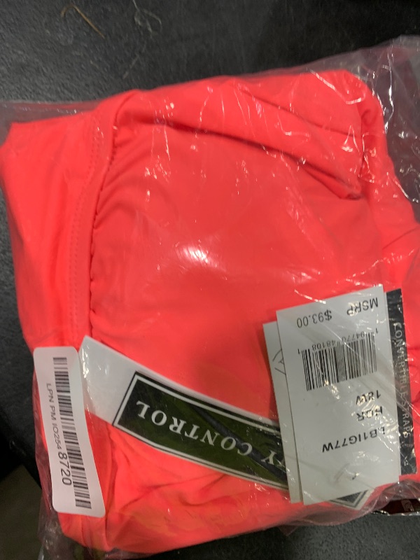 Photo 1 of La Blanca Women's Island Goddess High Neck Keyhole Tankini Swimsuit Top, Hot Coral, 18W
