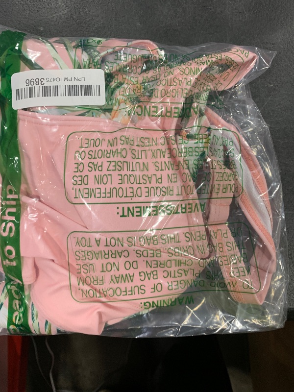 Photo 1 of Girls Swimsuits Size 10-12 Tankini Swimsuit Criss Cross Tropical Print Ruffle Bottom Girls Bathing Suits Size 10-12 Two Piece Swimwear Pink 11-12 Years