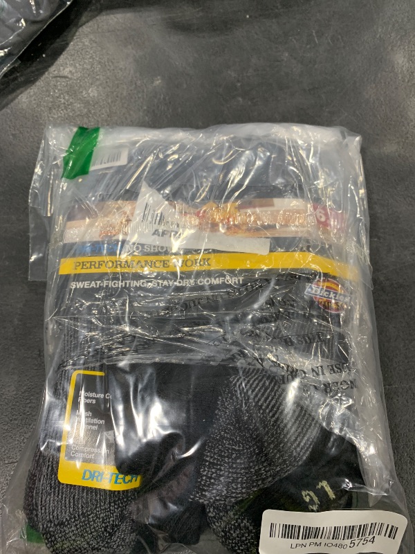 Photo 1 of Dickies Men's Dri-Tech Moisture Control No Show Socks (6/12 Pairs) (M-XXL), Black (6 Pairs), Large