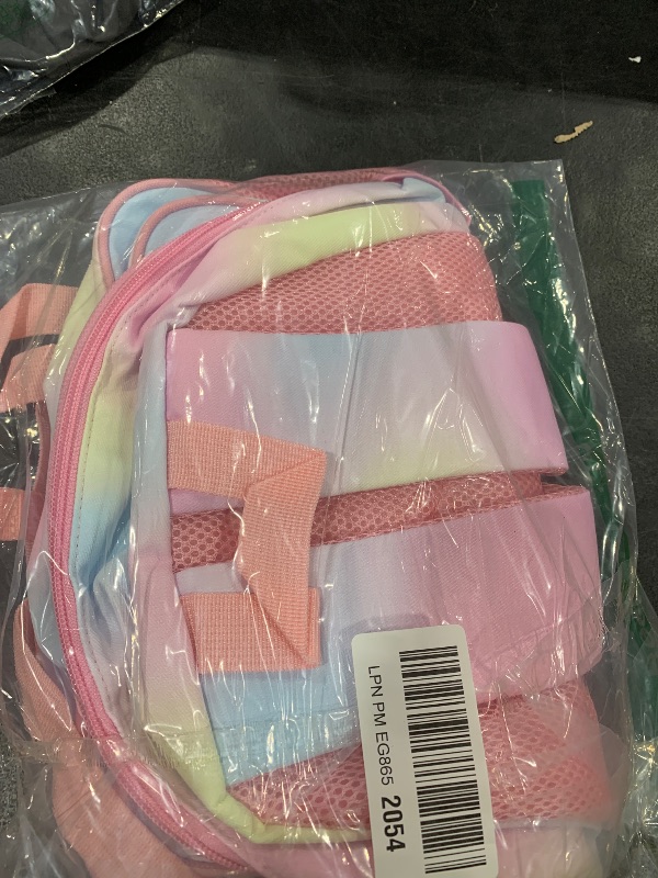 Photo 1 of Kids Backpack Girls School Backpack Preschool Kindergarten Unicorn Toddler BookBag with Chest Clip (Tie Dye headband)