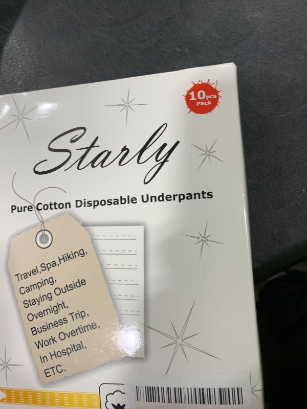 Photo 1 of STARLY Women's Disposable Pure Cotton Underwear Travel Panties High Cut Granny Briefs (10pcs,White,M)
