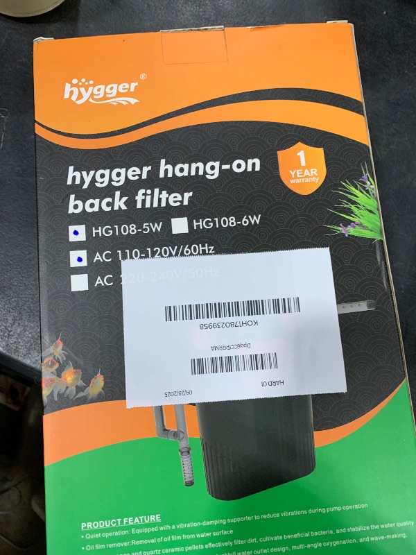 Photo 1 of hygger External Hang-On-Back Canister Aquarium Filter,Quiet Fish Tank Filter with 3-Stage Filtration,Anti-Dry Burn Motor,Adjustable Flow,Oil Skimmer,Duckbill Nozzle,Shower Spray Bar (5W,?10 gal)