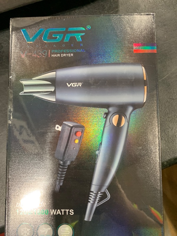 Photo 1 of VGR Dual Voltage(100~250V) Travel Hair Dryer with European Plug Adapter for International Travel, Portable Hair Dryer with Concentrator Nozzles