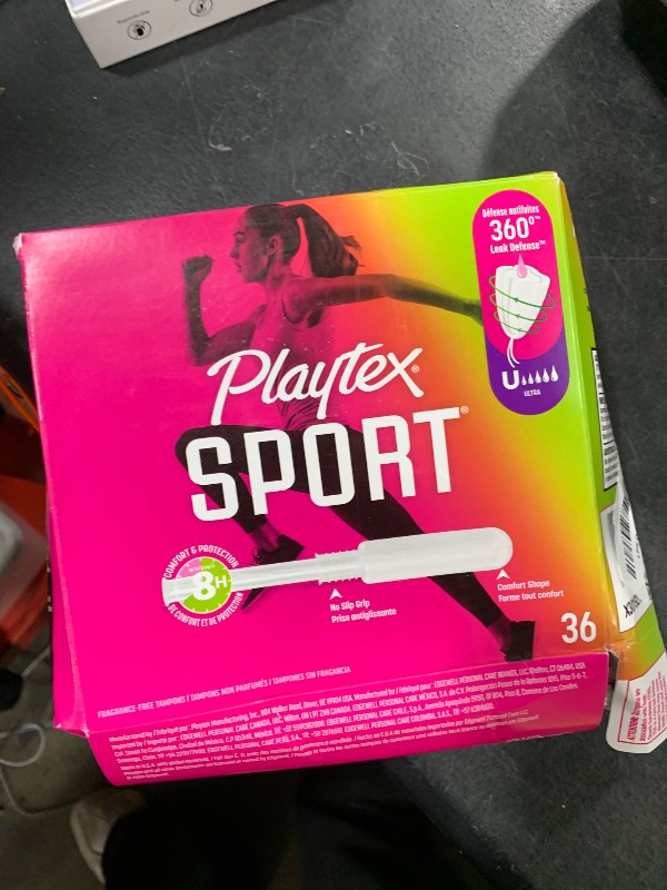 Photo 1 of Playtex Sport Tampons Ultra Absorbency, Fragrance-Free - 36ct | Ultra Tampons for Women, Feminine Care, Playtex Tampon with 360 Leak Defense