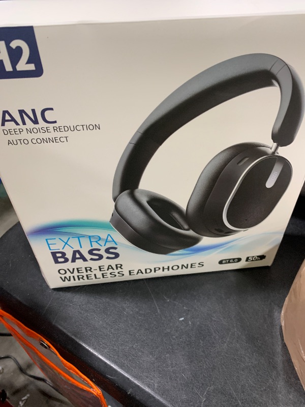 Photo 1 of MMWOWARTS Hybrid Active Noise Cancelling Bluetooth Headphones, Over Ear Wireless Headphones with 60H Playtime, Hi-Res Audio, Deep Bass, Memory Foam Ear Cups for Home Office Travel