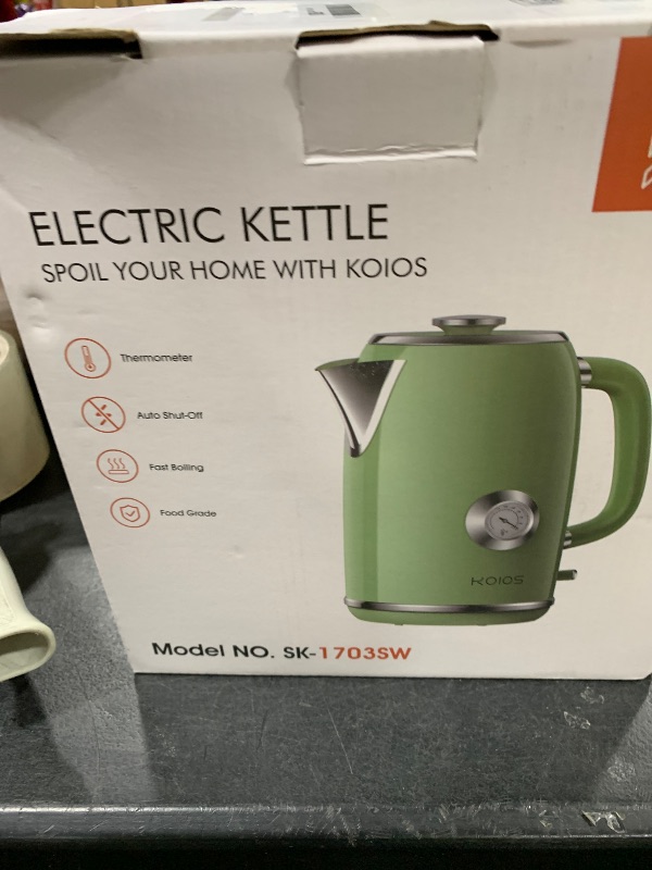 Photo 1 of Electric Kettle 1.8L with Temperature Gauge, 1500W Fast Boiling Electric Tea Kettle, 100% Stainless Steel Retro-Style Hot Water Kettle Electric - Glowing LED Light, Auto Shut-Off & Boil-Dry Protection