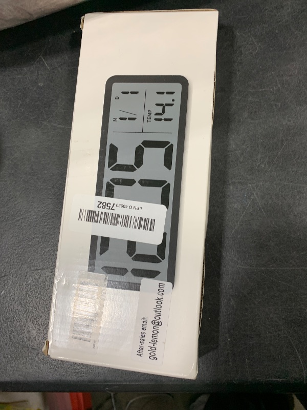 Photo 1 of QINYUNE Digital LCD Wall Clock Easy to Set, 8.5 Inch LCD Screen with Time/Date/Temperature Display,Simple Digital Desk Clock with 12/24H for Bedroom Living Room Office Décor
