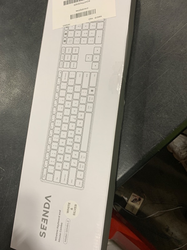 Photo 1 of seenda Wireless Bluetooth Keyboard and Mouse Combo (USB + Dual BT), SKM64-3 Multi-Device Rechargeable Slim Keyboard and Mouse, Compatible for Win 7/8/10, MacBook Pro/Air, iPad, Tablet - White Silver