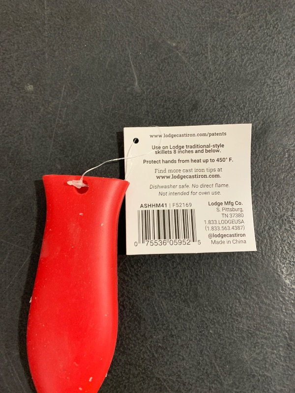 Photo 1 of Lodge Silicone Mini Hot Handle Holder - Dishwasher Safe Mini Hot Handle Holder Designed for Lodge Cast Iron Skillets 8 Inches or Smaller w/ Keyhole Handle - Reusable Heat Protection Up to 500° - Red