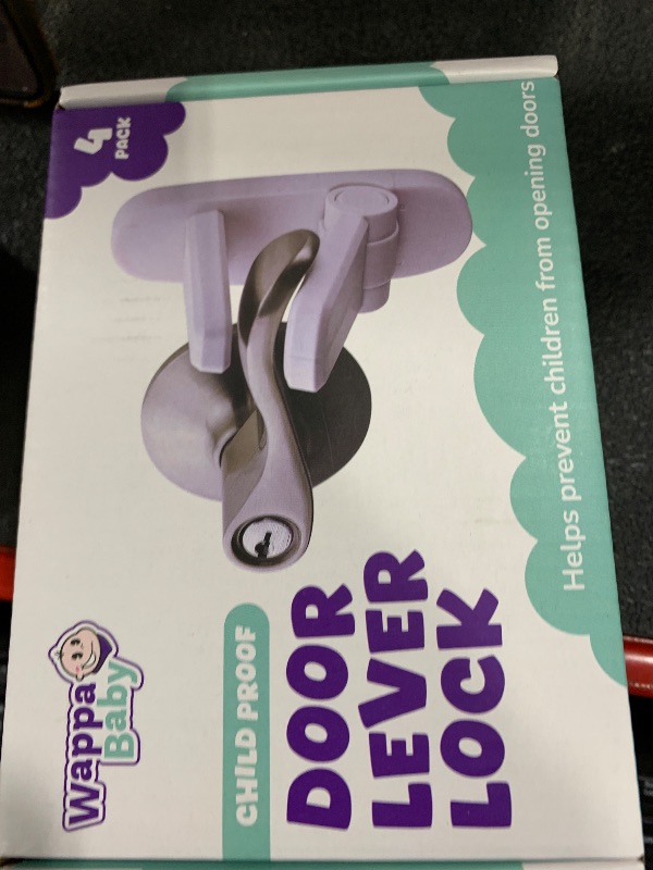 Photo 1 of Door Lever Locks (4 Pack) - Prevents Toddlers from Opening Doors - Durable ABS with 3M Adhesive - Easy One-Hand Operation for Adults, No Tools Needed