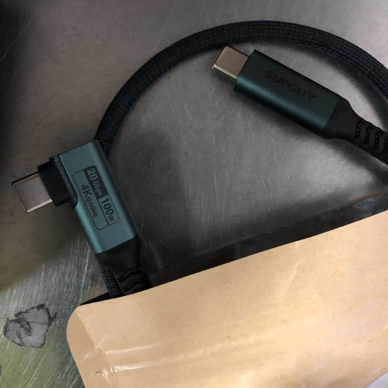 Photo 2 of Silkland USB C 3.2 Gen 2x2 Cable Right Angle 3.3FT, 20Gbps 90 Degree High Speed Data Transfer, 5K/4K 60Hz Type C Monitor Cable, 240W PD, Compatible for SSD, Hub, Dock, eGPU