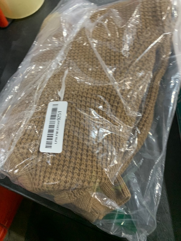 Photo 1 of PJ PAUL JONES Mens Crewneck Sweaters Slim Fit 2023 Fashion Waffle Pullover Sweater Khaki S