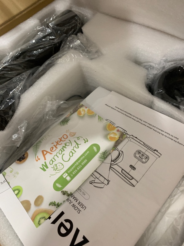 Photo 1 of Aeitto Cold Press Juicer Machines, 3.6 Inch Wide Chute, Large Capacity, High Juice Yield, 2 Masticating Juicer Modes, Easy to Clean Slow Juicer for Vegetable and Fruit, Silver
