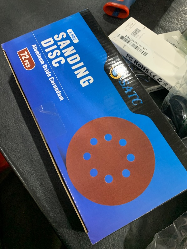 Photo 1 of S SATC 72 PCS 5 Inch 8 Hole Hook and Loop Adhesive Sanding Discs Sandpaper for Random Orbital Sander 40 60 80 120 180 240 320 Grits