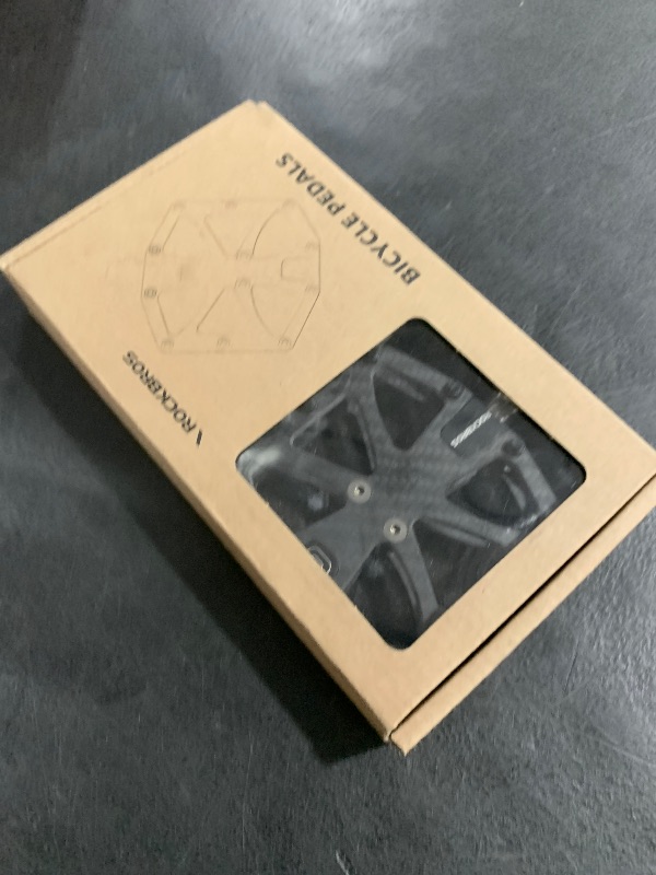 Photo 1 of ROCKBROS Mountain Bike Pedals Carbon Fiber 3 Bearing Lightweight Road Bicycle Pedals Non-Slip 9/16" Wide Flat Pedals