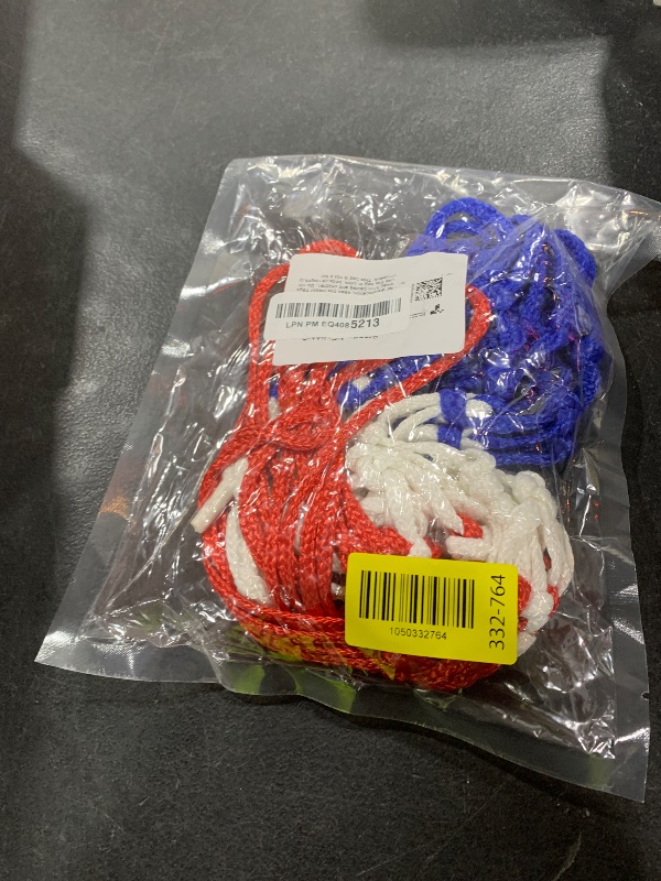 Photo 1 of NEIJIANG Basketball Net Replacement, 2025 Upgrade Thick Professional Basketball Nets Heavy Duty Outdoor, All Weather Anti Whip Color Never Fade -12 Loops (Red White Blue)