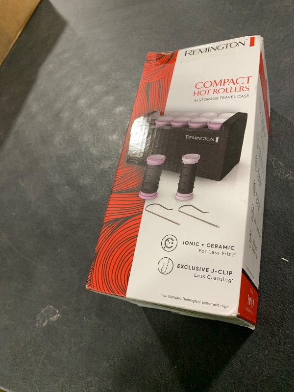 Photo 1 of Remington Compact Ceramic Dual Voltage Hot Rollers for Long and Short Hair, Hair Setters, Hair Curlers, 1-1 ¼" Purple/Black, 10 Piece Set