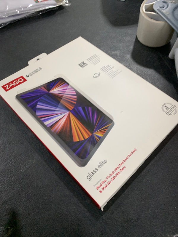 Photo 1 of ZAGG InvisibleShield Glass Elite Screen Protector for Apple iPad Pro 11" (Gen 4, 3, 2, 1) & iPad Air (Gen 5, 4) - 5X Shatter Protection, Anti-Fingerprint Technology, Easy to Install
