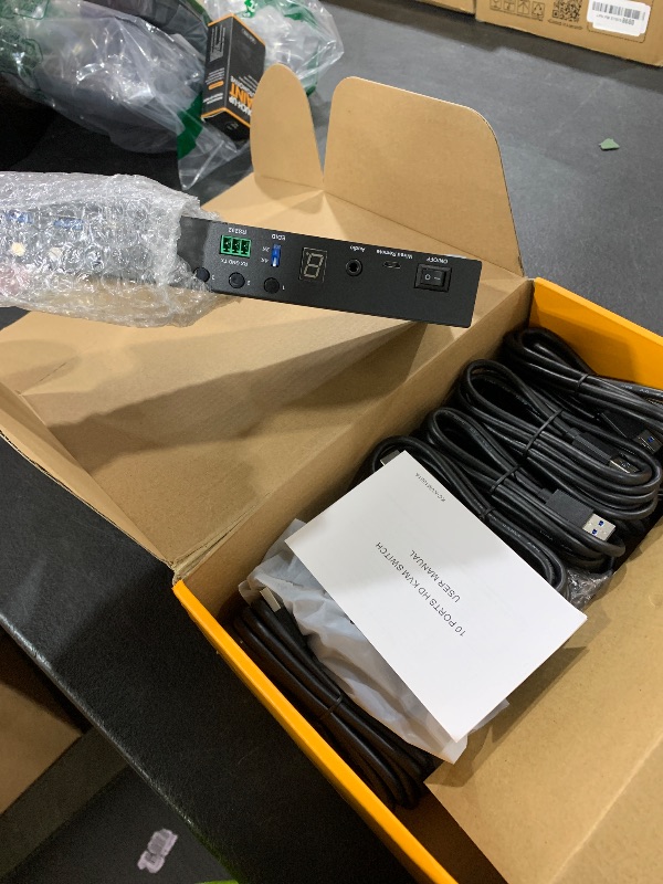 Photo 1 of 10 Port 8 Port KVM Switch HDMI 4K@60Hz EDID Simulation, USB 3.0 HDMI KVM Switch for 10 Computers Share 1 Monitor and 4 USB Devices, KVM Switches with Audio RS232 Wired Remote 12V Power and USB Cable