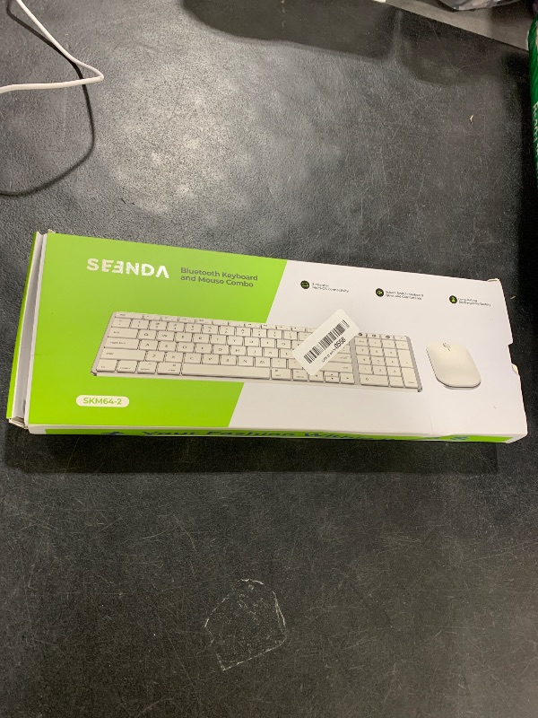 Photo 1 of seenda Bluetooth Keyboard and Mouse for Mac, SKM64-2 Multi-Device Rechargeable Slim Wireless Keyboard Mouse Stainless Steel Full Size, Compatible with MacBook Pro/Air, iPad, Mac - White Silver