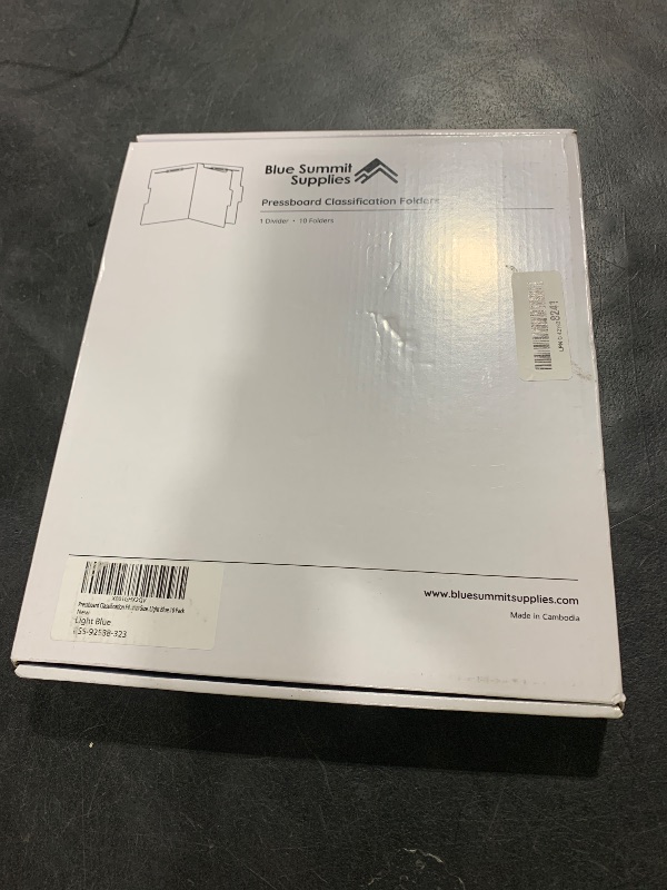 Photo 1 of 10 Blue Classification Folders - 1 Divider - 2 Inch Tyvek Expansions - Durable 2 Prongs, for Medical Files, Law Client Files, Pressboard Classification Folders 1 Dividers Letter Size, Blue, 10 Pack