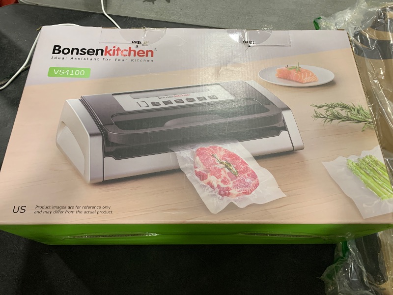 Photo 1 of Bonsenkitchen Vacuum Sealer Machine, Globefish Technology for Perfect Vacuum Sealing, Powerful Low-Noise Food Vacuum Sealer with Easy Handle Design, Built-in Cutter and Bag Storage, 2 Bag Rolls