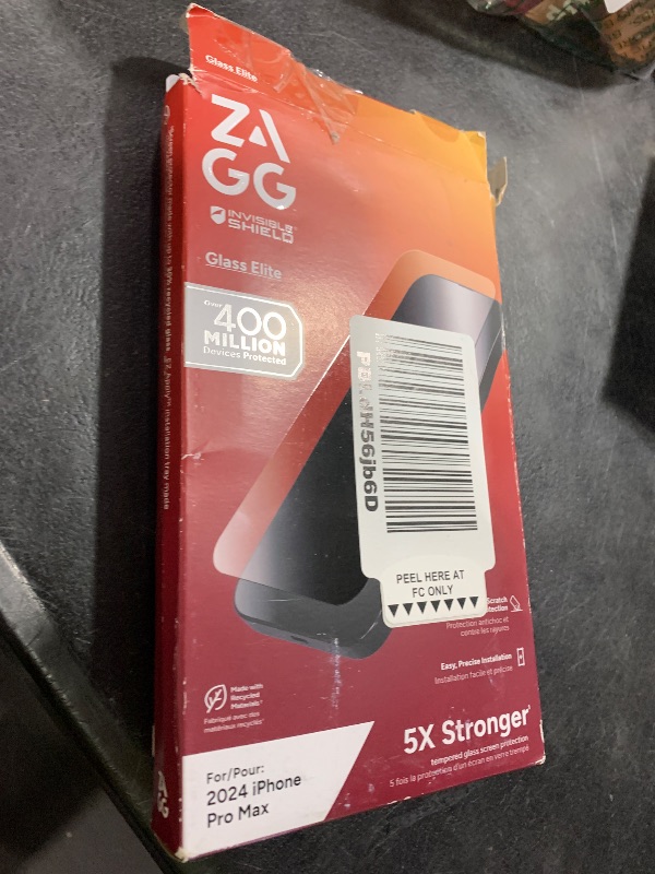 Photo 1 of ZAGG Glass Elite Screen Protector for iPhone 16 Pro Max - 5X Stronger, Reinforced Edges, Ultra-Strong Tempered Glass, Scratch Resistant, Anti-Smudge, Easy Installation, InvisibleShield, Eco-Friendly