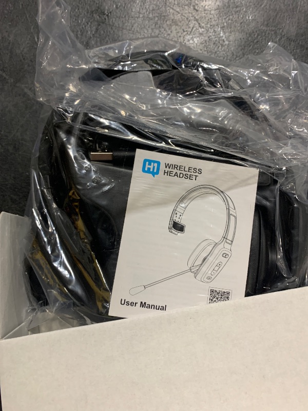 Photo 1 of LEAYU Bluetooth Headset, 60hrs Noise Canceling V5.2 Over Head Headphones, Single Ear Trucker Wireless Headset with Mic, Mute Button, Multipoint, for Phones PC Computer Truck Driver Office Work - Black