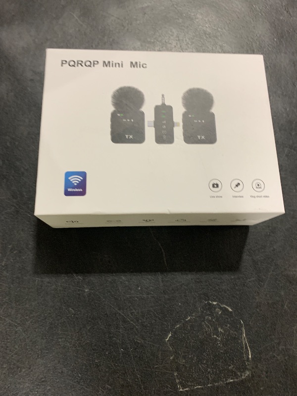 Photo 1 of PQRQP 3 in 1 Microphone for iPhone/Android/Camera, Wireless Microphones, 328ft Transmission, 18H Battery Life, Mini Microphone for Record Interview, Vlogs, YouTube, Tiktok