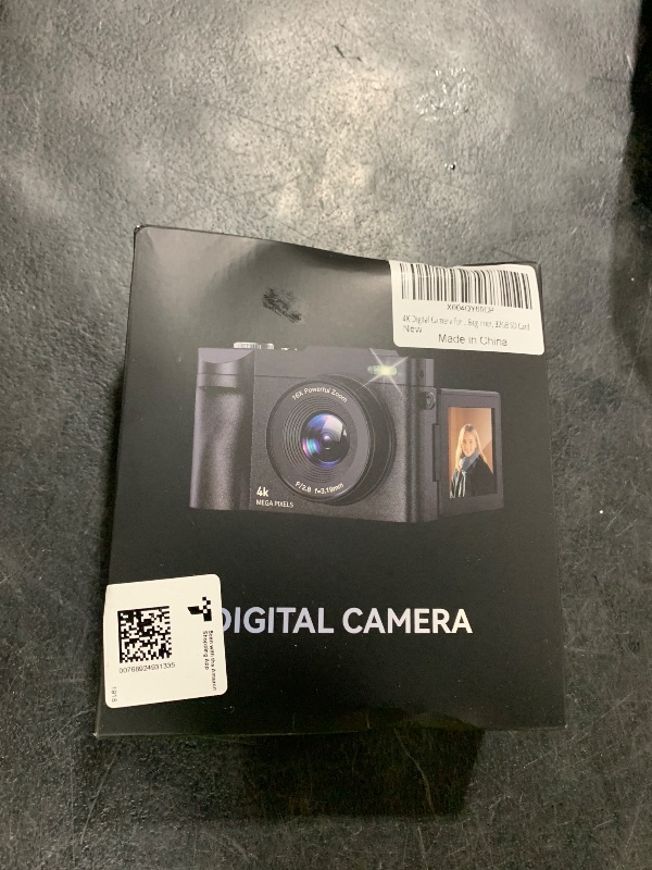 Photo 1 of 4K Digital Camera for Photography, 50MP Vlogging Camera for YouTube, Compact Cameras with 2.8" 180° Flip Screen, 16X Digital Zoom, Point and Shoot Camera with 32GB SD for Beginners, Travel, Family