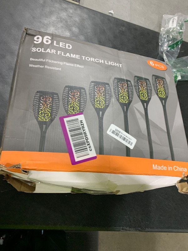 Photo 1 of Otdair 96 LED Solar Lights Outdoor Upgraded 6 Pack, 43" Tall & Super Larger Size, Waterproof Solar Torch Light with Flickering Flame, 2200mAh Solar Tiki Torches Decoration Lights, for Path Yard Garden