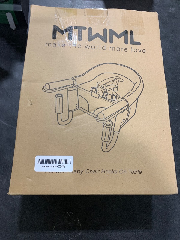 Photo 1 of MTWML Hook On High Chair with Tray,Portable Baby High Chair That Attaches to Table,Clip On Fast Table Seat for Babies and Toddlers.Baby Feeding Seat for Dining Tables and Counter(Pure-Black)