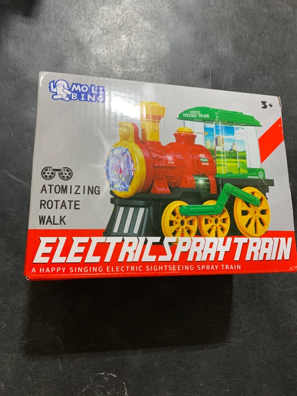Photo 1 of Electric Steam Train Toy for Toddlers 3-5,Bump and Go Truck w/Steam Locomotive,Smoke,Light & Sound, 360 Rotation Christmas Train Truck Toys Birthday Gift for Toddler 1 3 4 5 6 Year Old Boys Girls Kids