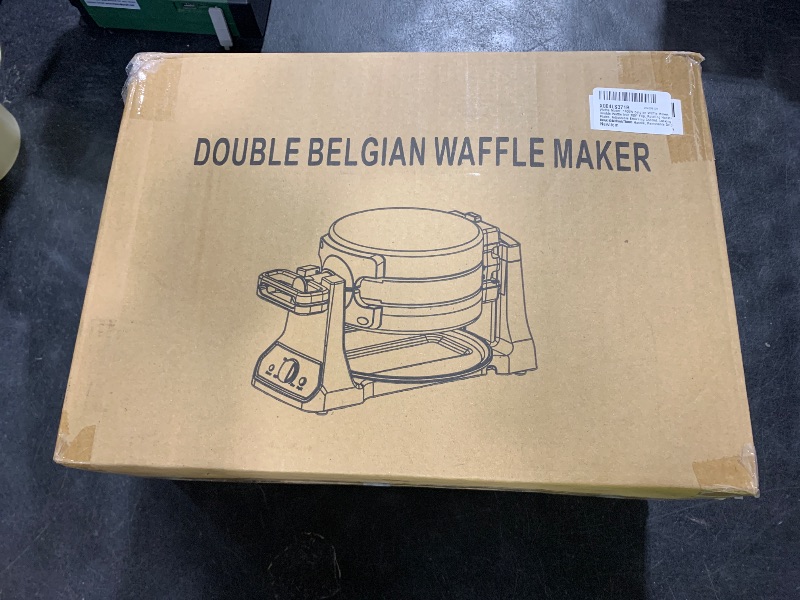 Photo 1 of Waffle Maker, 1400W Belgian Waffle Maker, Double Waffle Iron 180° Flip, Rotating Nonstick Plates, Adjustable Browning Control, Locking Buckle & Cool Touch Handle, Removable Drip Tray, Stainless Steel