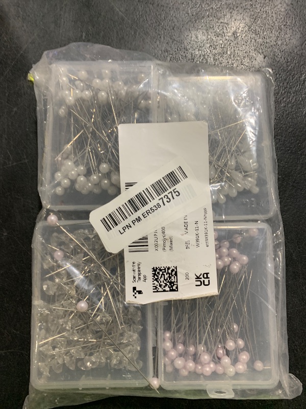 Photo 1 of 400 Pcs Bouquet Pins Flower Pin, 4 Styles Boutonniere Pins Pearl Crystal Head Corsage Pin for Dressmaking Jewelry Flower Decoration