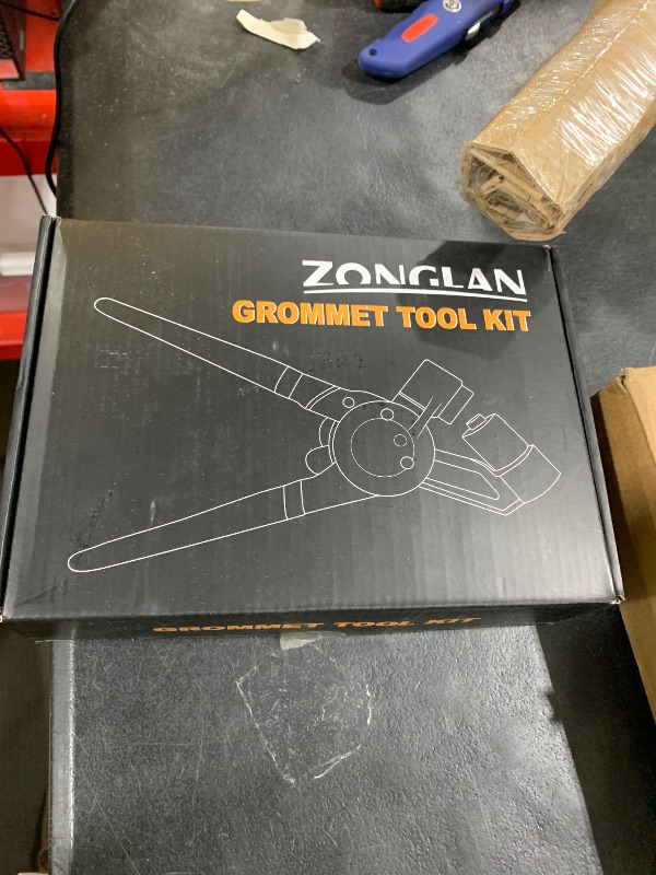 Photo 1 of zonglan Heavy Duty Grommet Tool Kit of 1/2" 5/16" and 3/8",Multi Size Handheld Eyelet Tool Plier Rivet Press with 900 pcs Silver Grommets for Tarp Leather Fabric