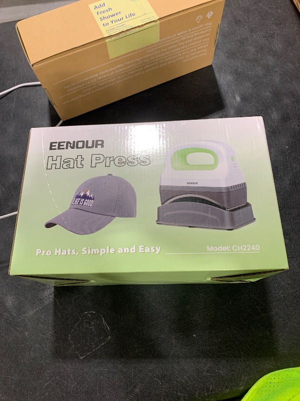 Photo 1 of EENOUR Hat Press Machine, Mini Heat Press for Caps with 3 Heating Levels & Auto-Off, Handheld Cap Easy Press with 3"×5.5" Arched Heating Plate for 6-8 Hat Size, 19-26 Girth