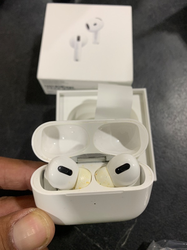 Photo 1 of Apple AirPods 4 Wireless Earbuds, Bluetooth Headphones, with Active Noise Cancellation, Adaptive Audio, Transparency Mode, Personalized Spatial Audio, USB-C Charging Case, Wireless Charging, H2 Chip