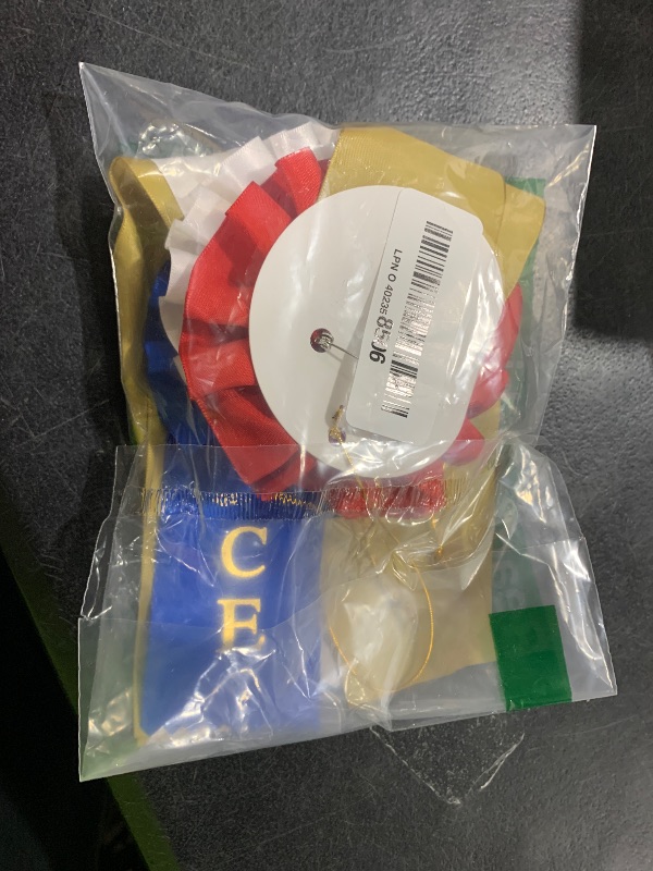 Photo 1 of 3 Pcs Award Ribbons 1st 2nd 3rd Place Rosette Ribbons Blue Red White Prize First Second Third Place Participation Medal for Classroom Winners Certificate Prizes