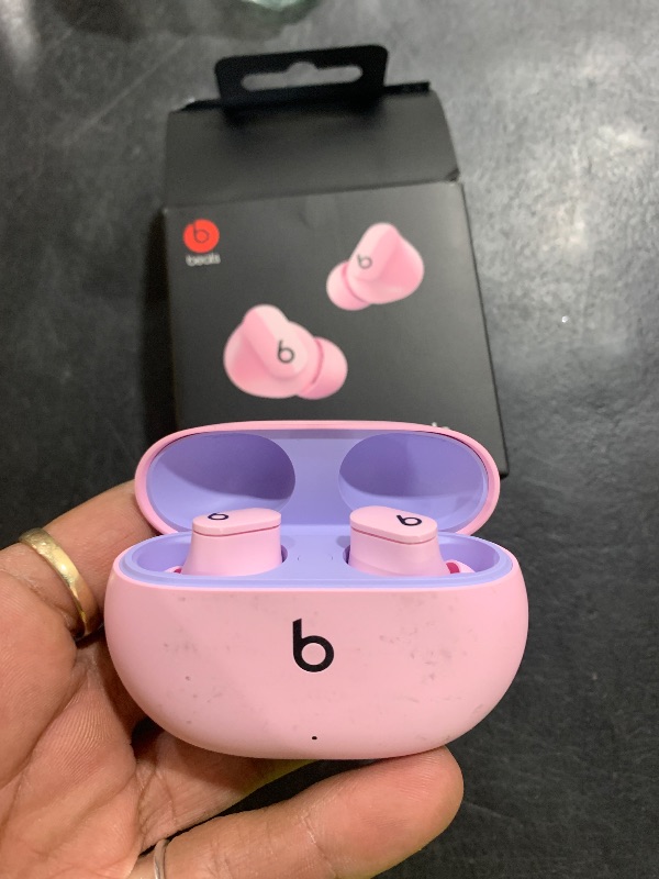 Photo 1 of Beats Studio Buds - True Wireless Noise Cancelling Earbuds - Compatible with Apple & Android, Built-in Microphone, IPX4 Rating, Sweat Resistant Earphones, Class 1 Bluetooth Headphones - Sunset Pink