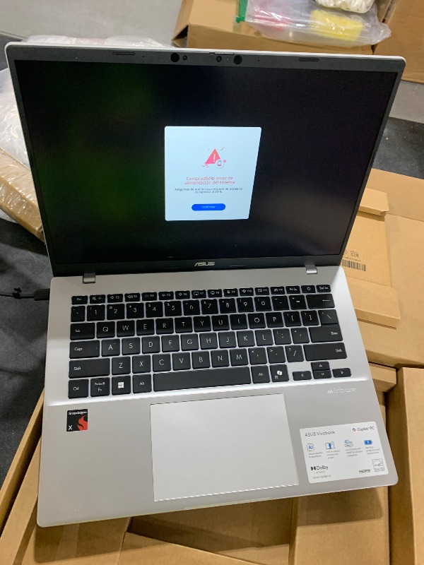 Photo 1 of ASUS Vivobook 14 Laptop, 14” WUXGA 60Hz Display, Qualcomm Snapdragon X, Qualcomm Adreno GPU, 16GB RAM, 512GB SSD, Windows 11, Cool Silver, X1407QA-BS56